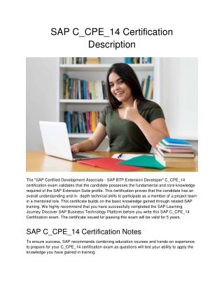 SAP C_CPE_14 Certification Description