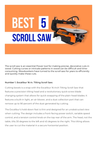 Best Scroll Saw (Top 5 Picks)