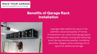 Must Know Reasons to invest in Garage Rack Installation