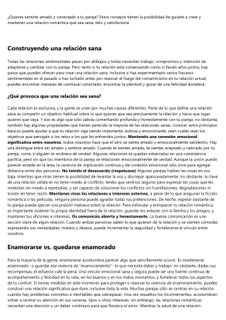 Consejos para construir una relación sana