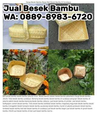 ౦889-8983-Ϭᜪ2౦ (WA) Pengrajin Besek Bambu Tulungagung Cara Bikin Besek Bambu