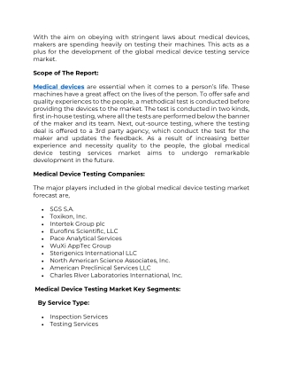 Medical Device Testing Market