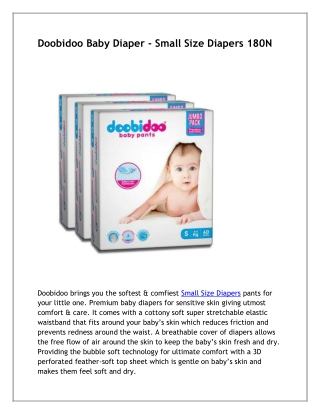 Buy Doobidoo Small Size Diapers For Newborn Babies At lowest Price