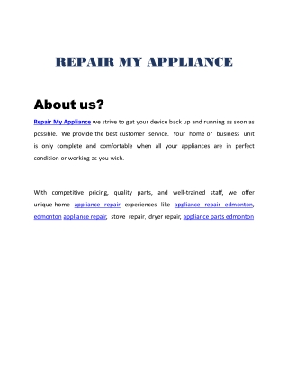 Repair My Appliance