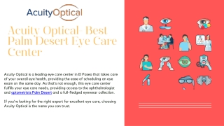 Contact Eye Doctor Palm Desert CA of Acuity Optical for an Eye Exam