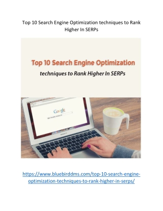 Top 10 Search Engine Optimization techniques to Rank Higher In SERPs