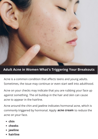 Adult Acne in Women What's Triggering Your Breakouts