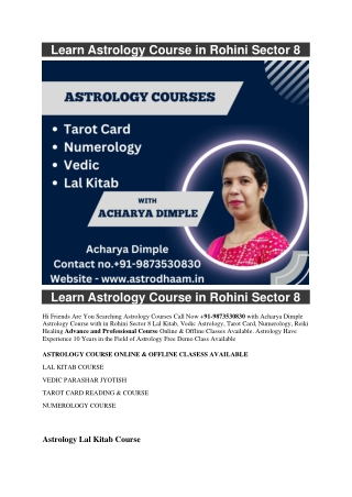 Learn Astrology Course in Rohini Sector 8  91-9873530830