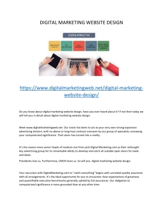 DIGITAL MARKETING WEBSITE DESIGN