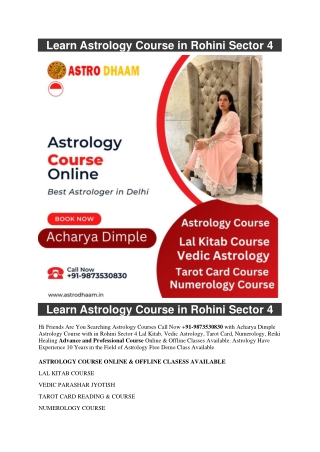 Learn Astrology Course in Rohini Sector 4  91-9873530830