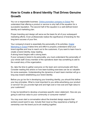 How to Create a Brand Identity That Drives Genuine Growth