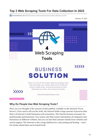 1Top 3 Web Scraping Tools For Data Collection In 2023