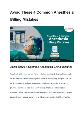 Avoid These 4 Common Anesthesia Billing Mistakes