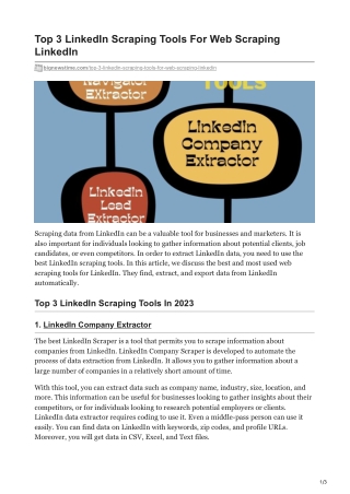 Top 3 LinkedIn Scraping Tools For Web Scraping LinkedIn