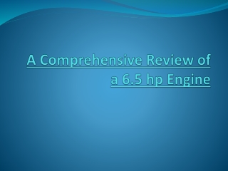 A Comprehensive Review of a 6.5 hp Engine