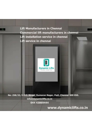 Lift Manufacturers in Chennai