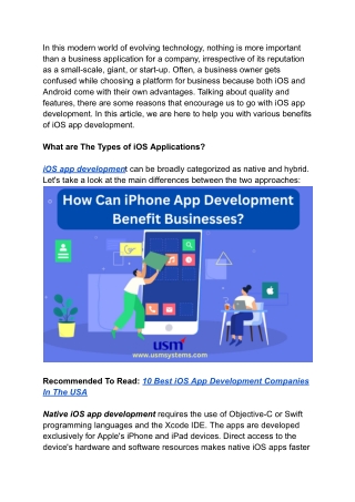 How Can iPhone App Development Benefit Businesses