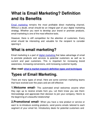 What is Email Marketing ppt