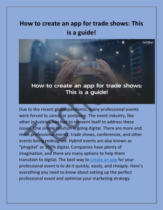 How to create an app for trade shows