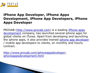 iPhone App Developer, iPhone Apps Development