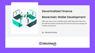 Decentralized Finance Blockchain Wallet Development