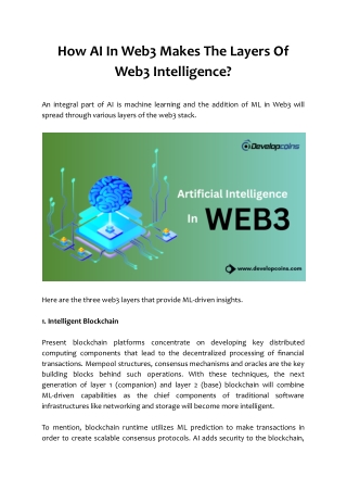 How AI In Web3 Makes The Layers Of Web3 Intelligence