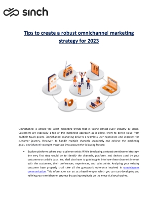 Tips to create a robust omnichannel marketing strategy for 2023