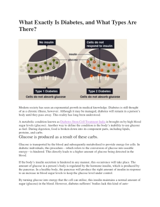 What Exactly Is Diabetes, and What Types Are There