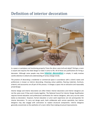 Definition of interior decoration