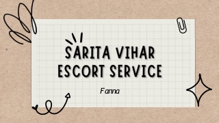 Sarita Vihar Escort Service