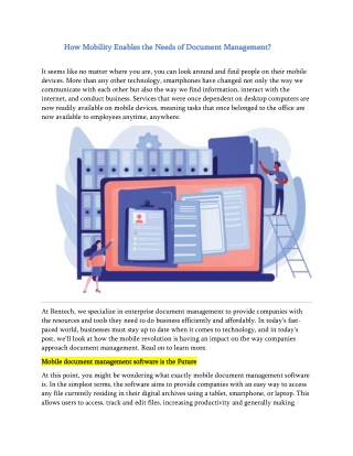 How Mobility Enables the Needs of Document Management