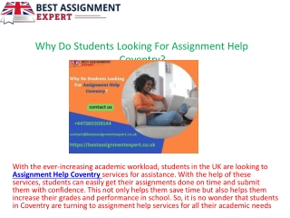 Why Do Students Looking For Assignment Help Coventry.