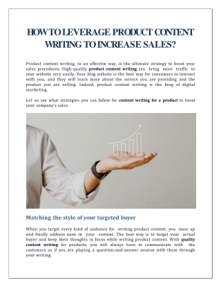 How to leverage product content writing to increase sales