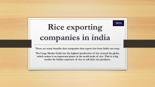 Rice exporting companies in india