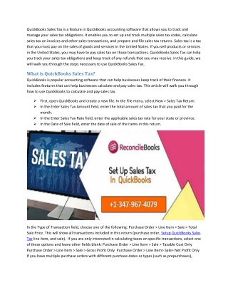 How to Setup QuickBooks Sales Tax