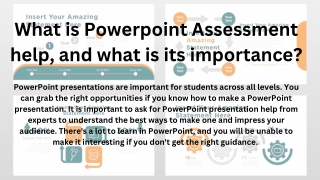What is Powerpoint Assessment help, and what is its importance