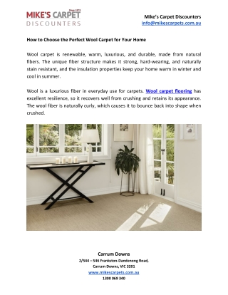 How to Choose the Perfect Wool Carpet for Your Home - Mikes Carpets