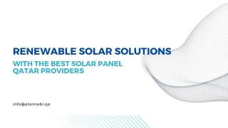 Renewable Solar Solutions With The Best Solar Panel Qatar Providers