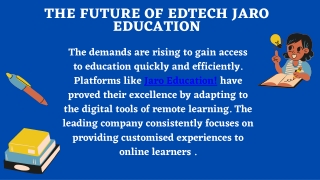 The Future of EdTech Jaro Education