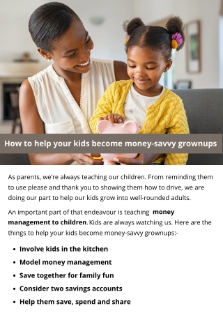 How to help your kids become money-savvy grownups