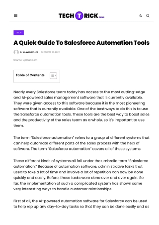 A Quick Guide To Salesforce Automation Tools