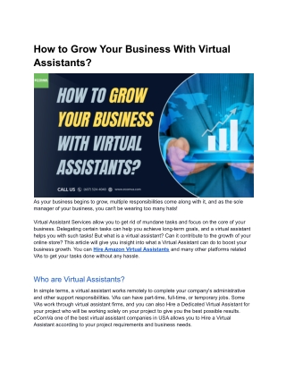 How to Grow Your Business With Virtual Assistants?