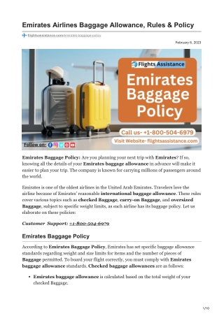 Emirates Airlines Baggage Allowance, Rules & Policy