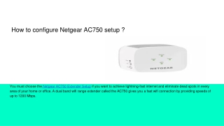 How to configure Netgear AC750 setup