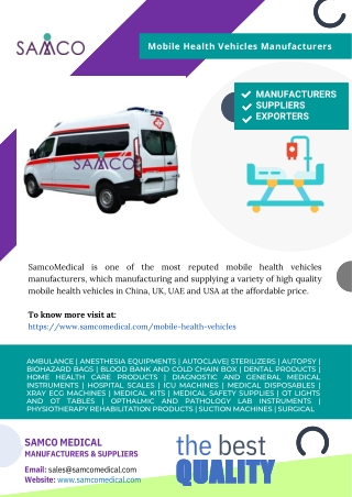 Mobile Health Vehicles Manufacturers