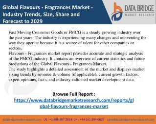 Flavours - Fragrances Market-FMCG