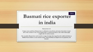 Basmati rice exporter in india