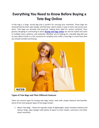Everything You Need to Know Before Buying a Tote Bag Online