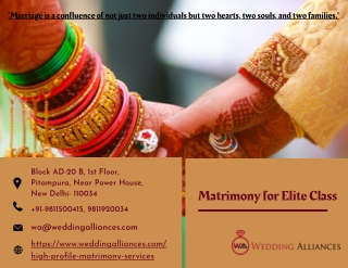 Matrimony for Elite Class