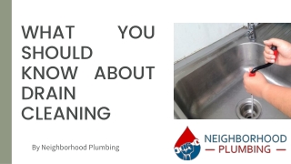 What You Should Know About Drain Cleaning